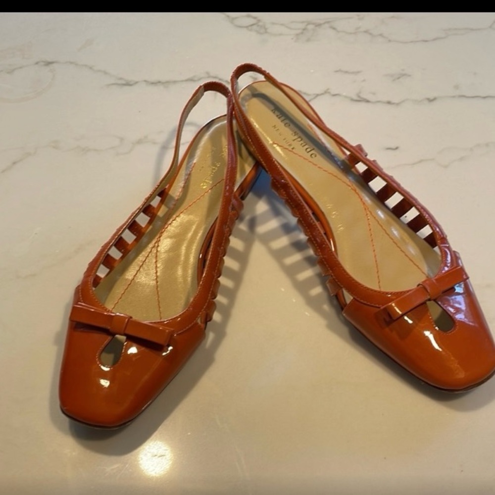 Kate Spade Orange Patent Leather Flats